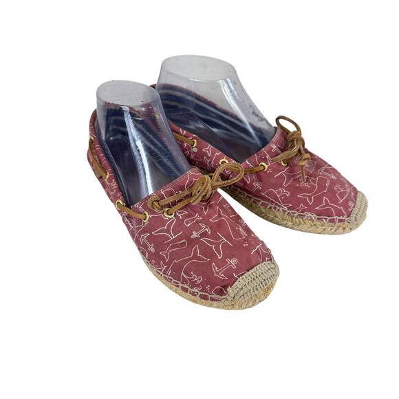 Sperry Topsider Katama Whale Print Slip on Espadrille Flats Women's Size  8 - Picture 1 of 13